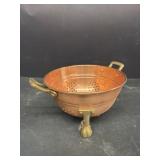 Copper brass footed strainer
