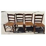 (4) early child wicker bottom chairs