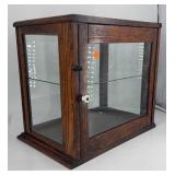 Antique Oak & Glass Store Counter Display Case