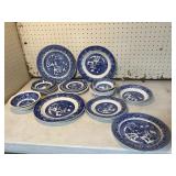 Willow and Ridgeway plates some have chips