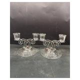 Twisted glass candle holders