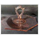 Pink glass serving dish