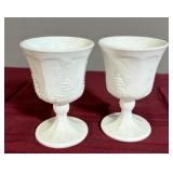 Milk glass goblets
