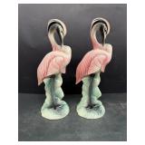 1950s porcelain flamingos