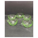 Green glass tea cups