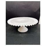 Milk, glass cake stand