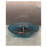 Blue plate with candleholder