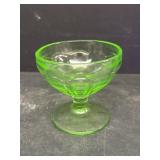 Uranium glass ice cream dish