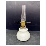 Milk glass oil lamp