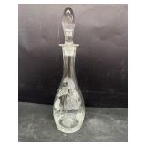 Embossed glass bottle with stopper