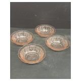 Pink glass berry bowls