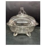 Glass serving dish with lid