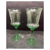 Uranium glass goblets