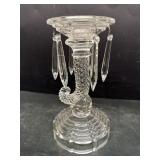 Decorative glass candle holder with prisms