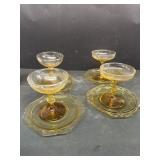 Gold martini glasses, and plates
