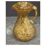 Crackle glass pitcher
