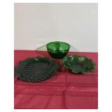 Dark green plate and bowls