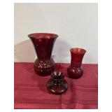 Ruby, red vases