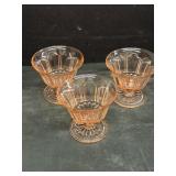 Pink glass sherbet dishes