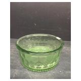 Green glass bowl