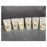 Handpainted mid-century juice glasses