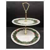 Lefton Holiday double tier serving dish