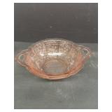 Pink depression glass bowl