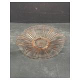 Pink depression, glass plate