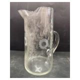 Decorative glass water, pitcher