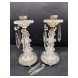 Crystal glass candle holders