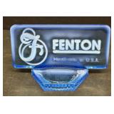 Blue Fenton dealer plaque