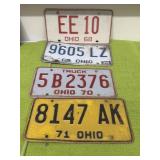 Ohio license plates 1968 through 1971