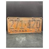 1929 Indiana license plate