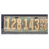 1926 Indiana license plate