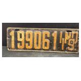 1919 Indiana license plate