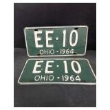 1964 Ohio license plates match set