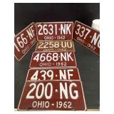 1962 Ohio license plates