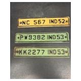 1952 and 1953 license plates