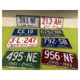 Ohio license plates 1961, 1962, 1963, 1964, 1