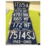 1963 Ohio license  plates
