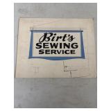 BIRTS sewing service original artwork for sign