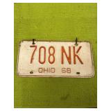 1968 match set of Ohio license plates