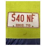 1970 Ohio match set of license plate plates