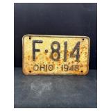 1948 Ohio license plate