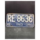 1963 Ohio matched set license plate plates