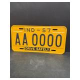 1957 Indiana license plate