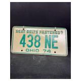 1974 Ohio matched set license plate plates