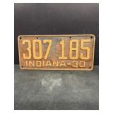 1930 Indiana license plate