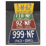 1960, 1961, 1962 and 1963 Ohio license plate