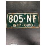 1947 Ohio license plate